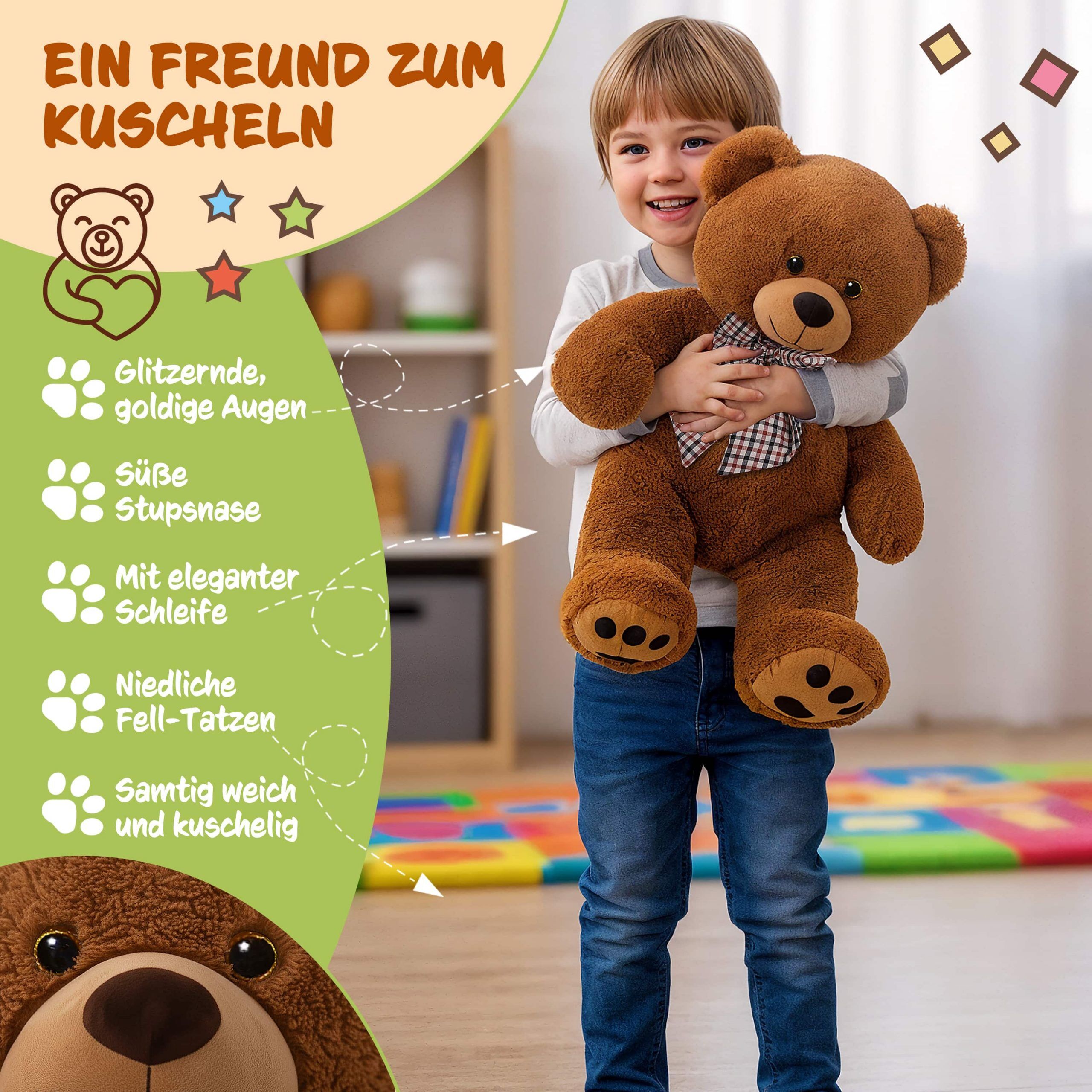 Plüschtier Teddybär L Braun 50cm