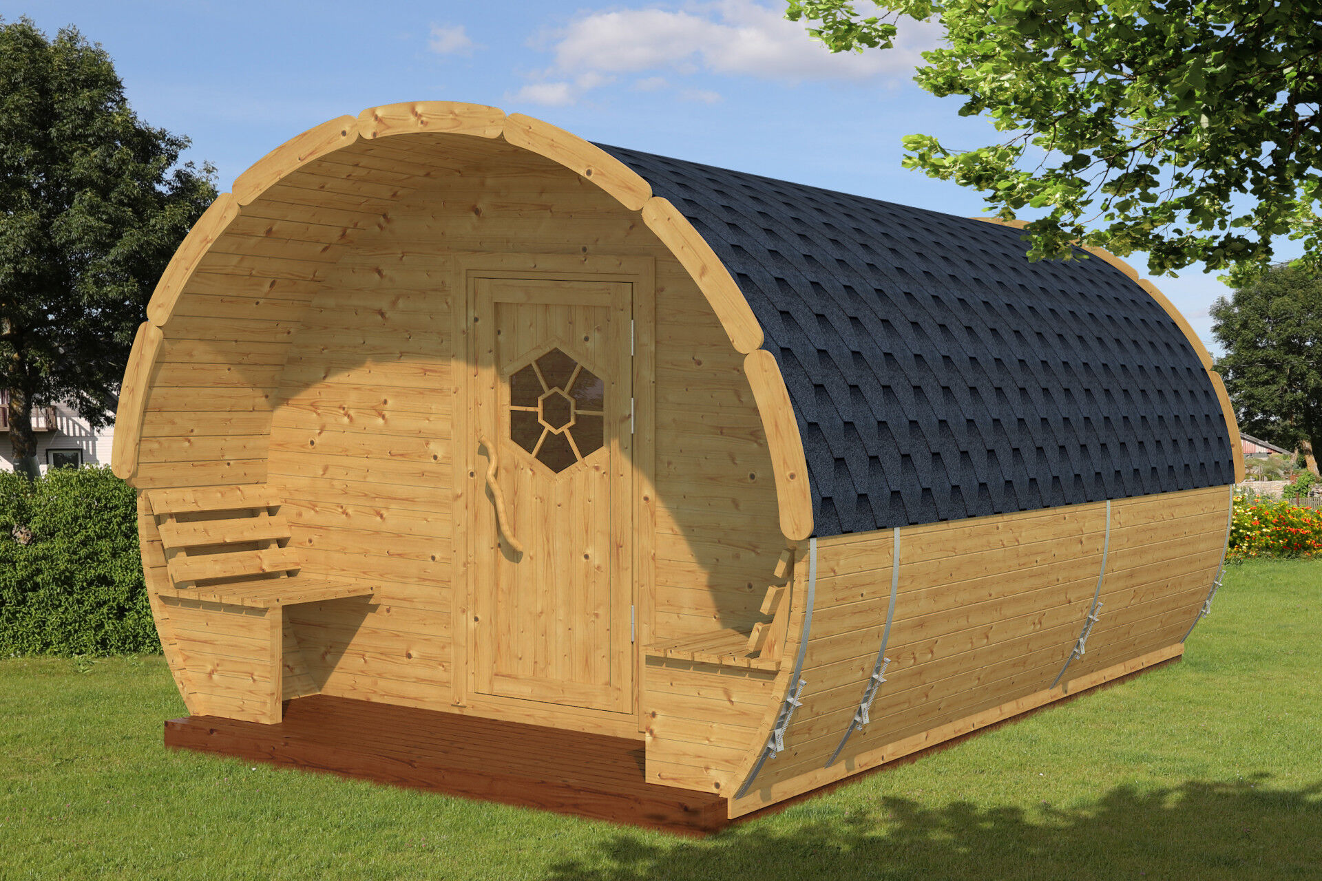 Acrtic Camping Pod Marie 240x580 Thermoholz, Rot