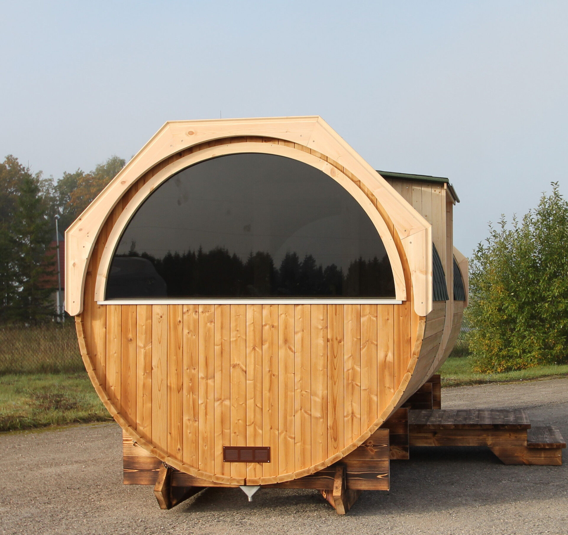 Camping Fass Arctic Premium Lisa 240x540 Thermoholz montiert, Schwarz