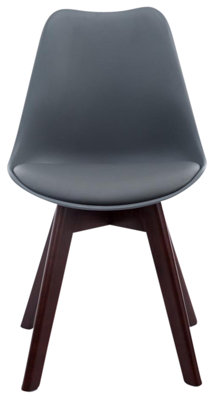 4er Set Besucherstühle Borneo V2 Walnuss Kunstleder, grau