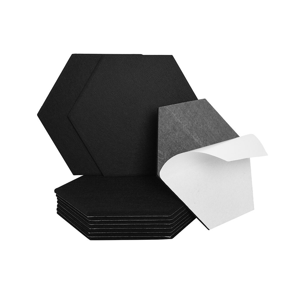 Akustikplatten Hexagon selbstklebend SILENT - 15er Set Schwarz