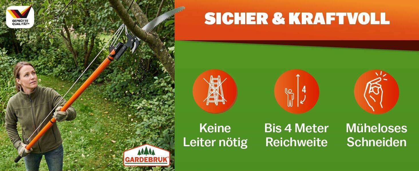 Teleskop-Astsäge mit Astschere