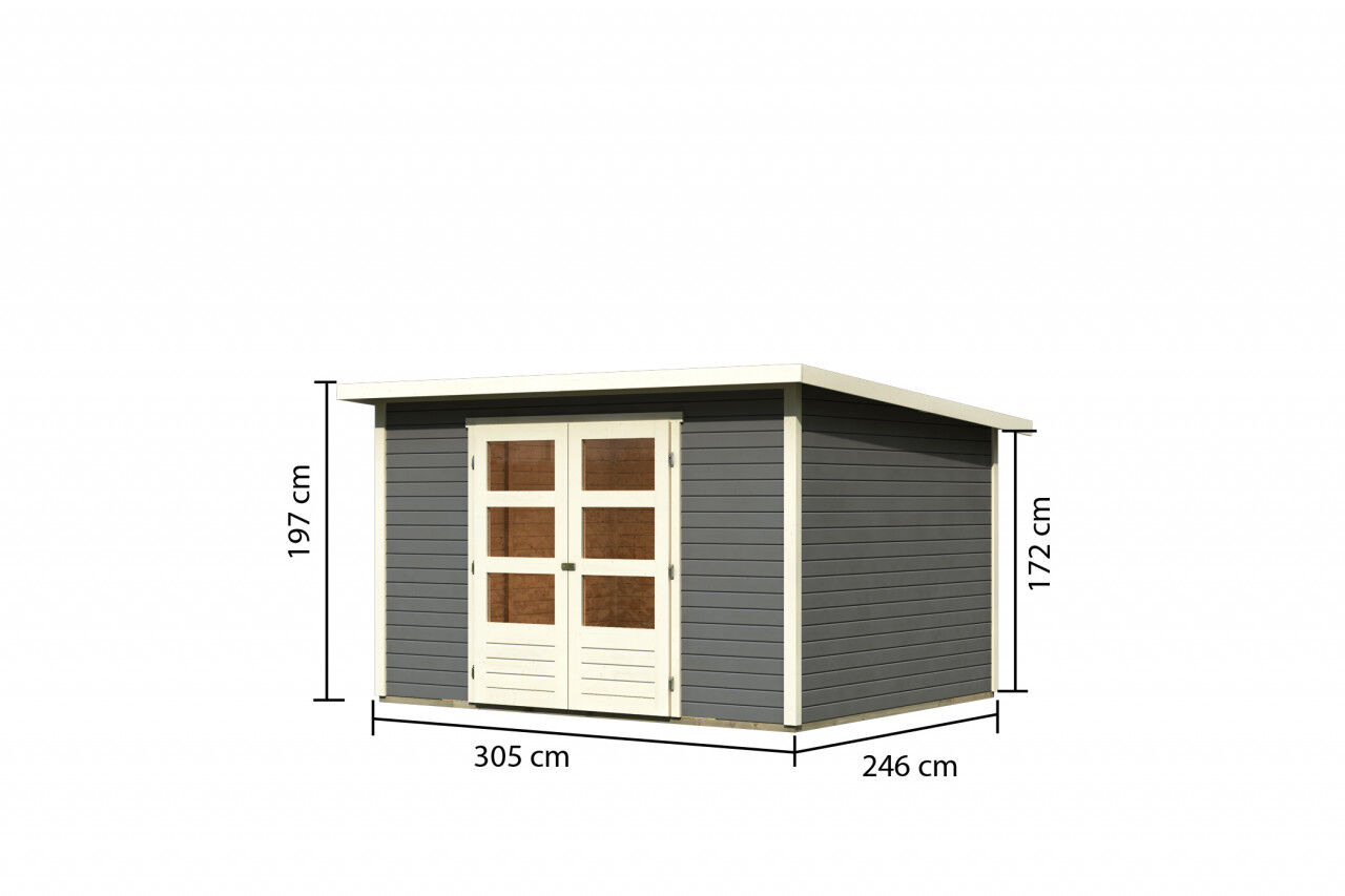 Pultdach Gartenhaus Stockach 5 terragrau