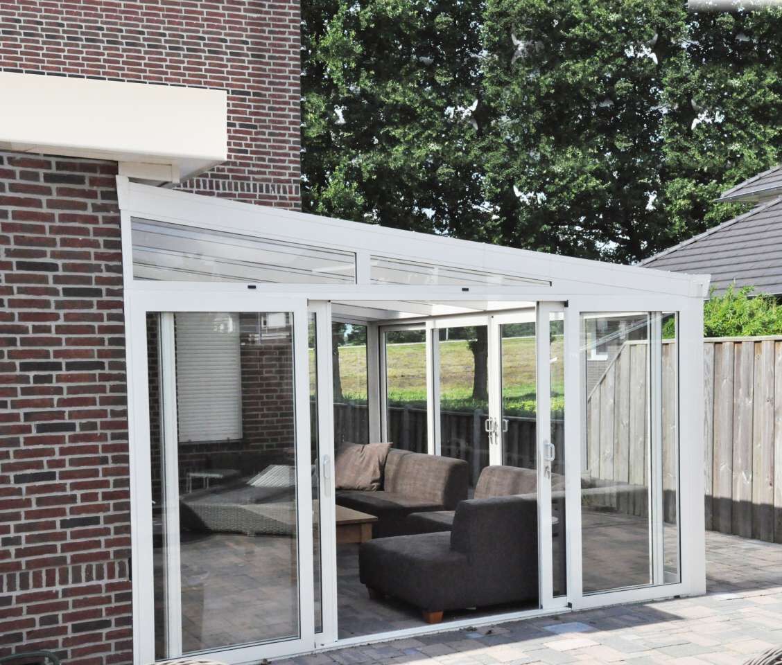 Keilfenster mit Sicherheitsglas rechts anthrazit 3 m