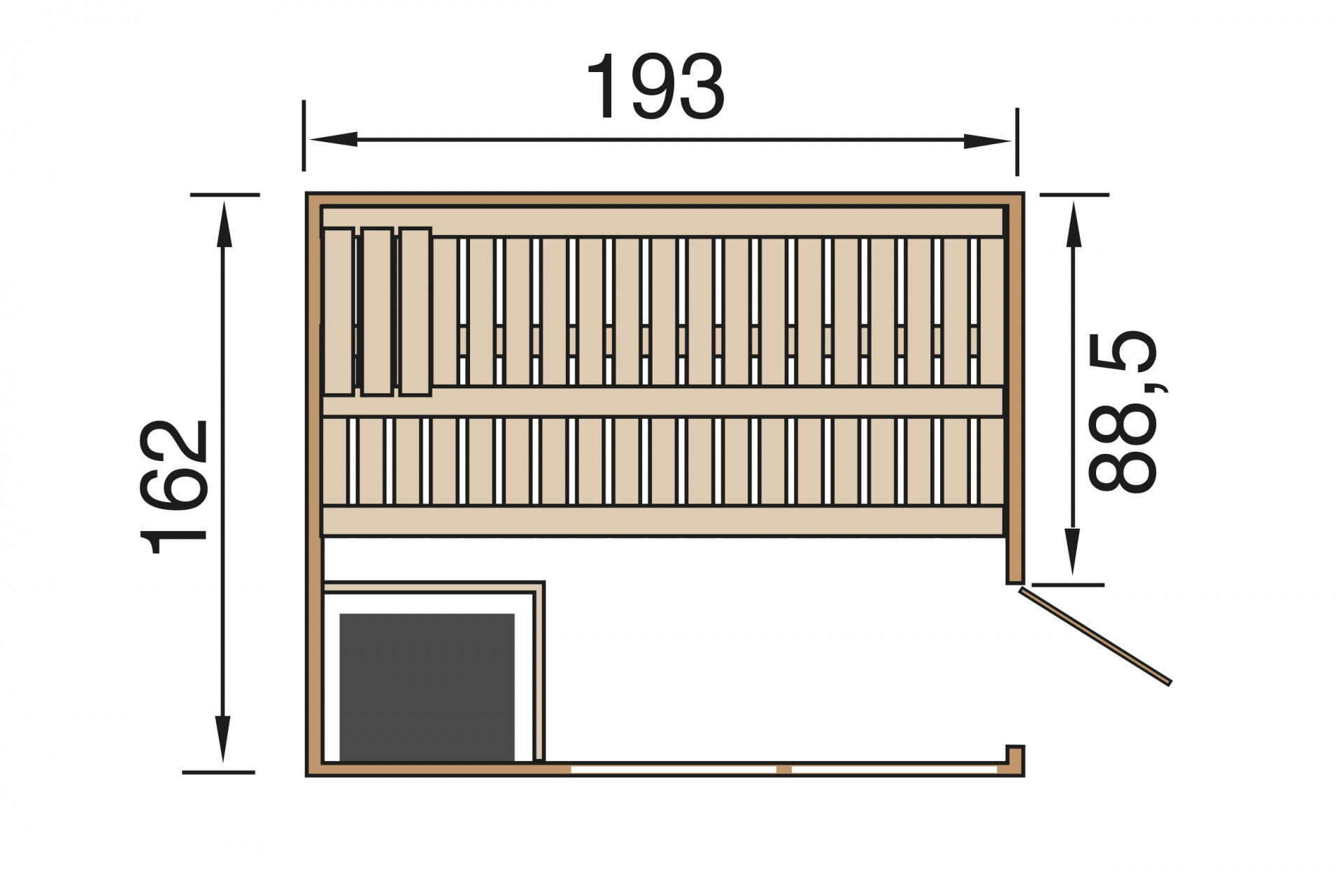 weka Design-Sauna KEMI PANORAMA 1 inkl. 7,5 kW OS-Ofenset