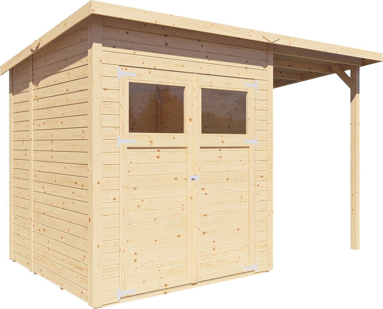 Gartenhaus Amrum 2 Plus naturbelassen 324 x 180 cm