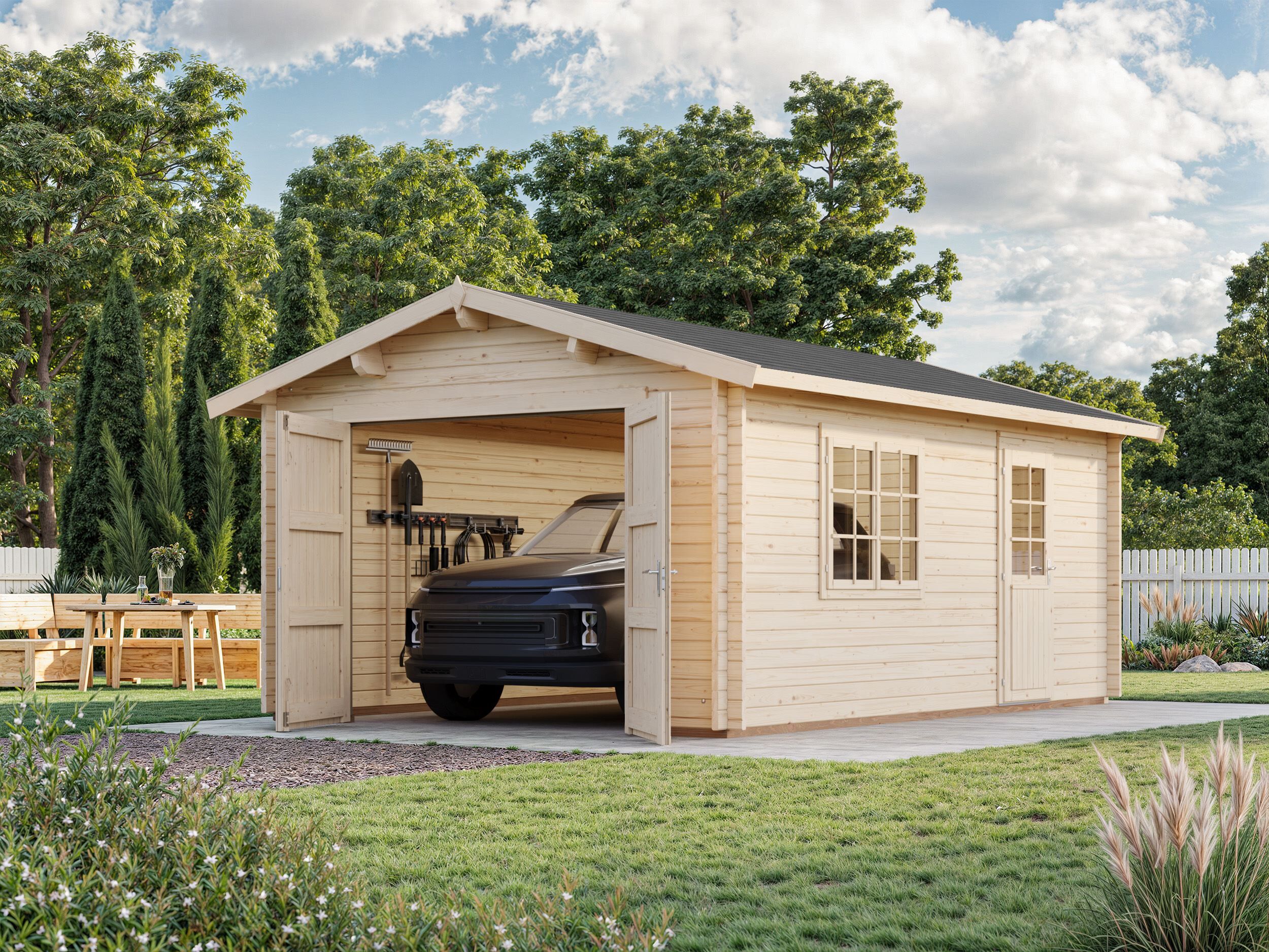 Palmako Holzgarage Roger 19,0 m² mit Holztor
