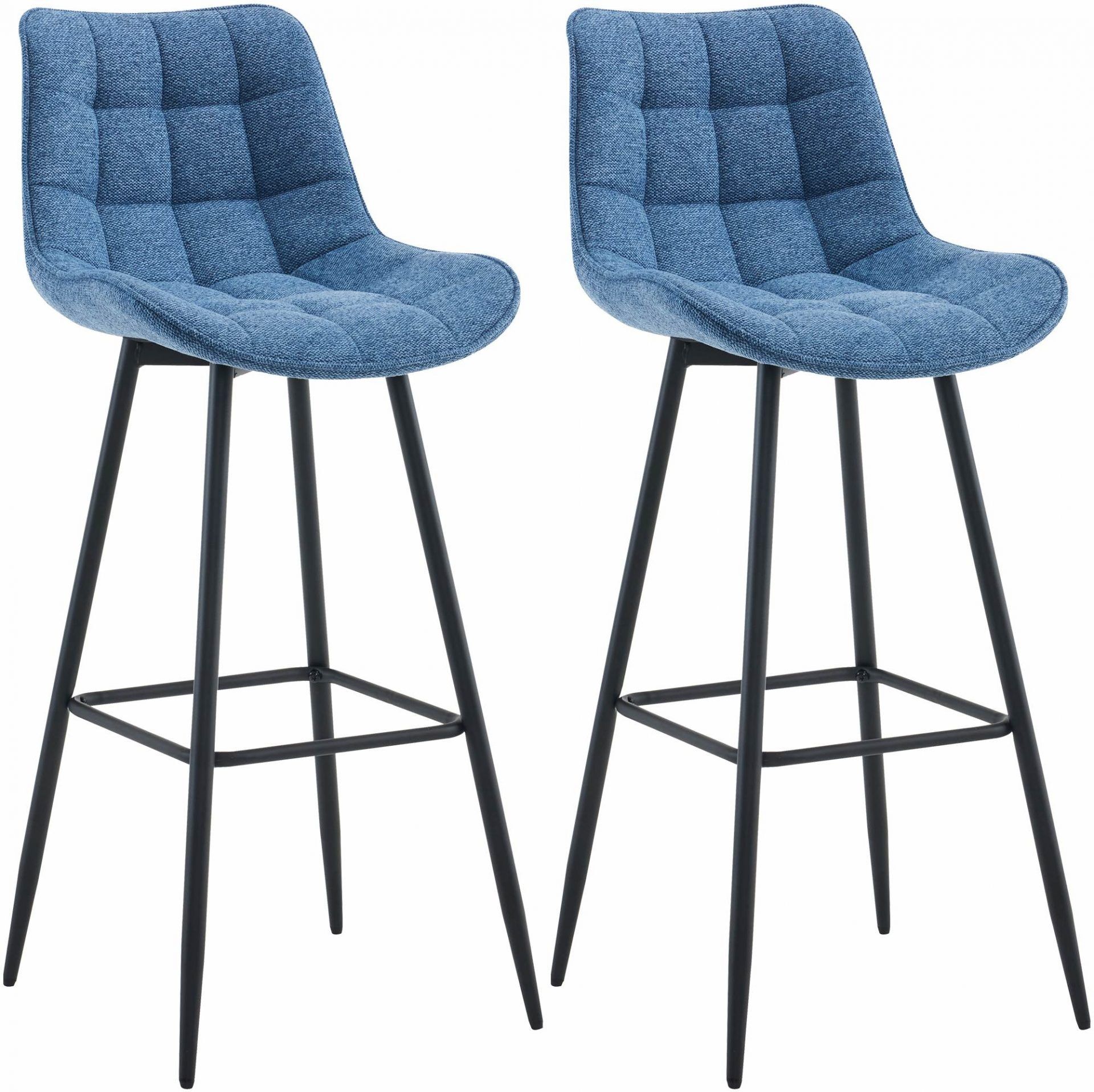 2er Set Barhocker Dartford Stoff, blau