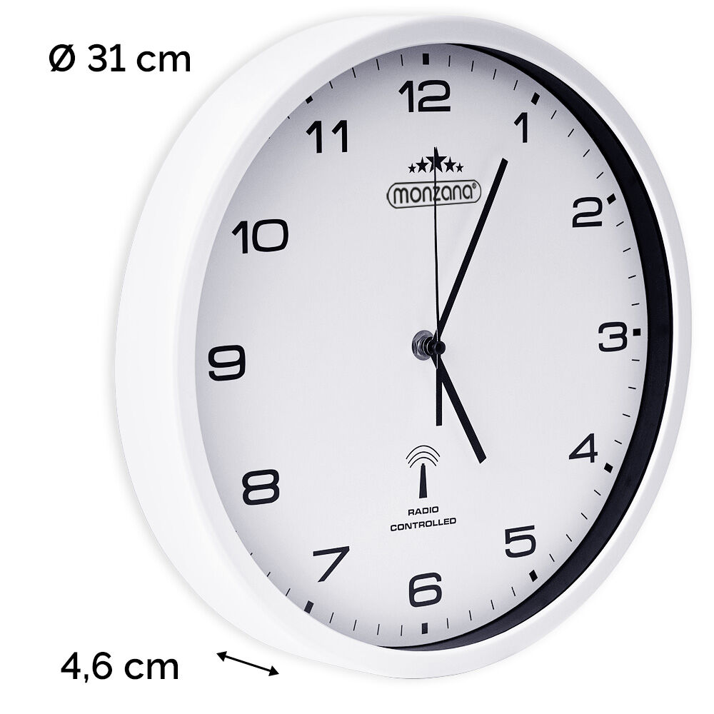 Funkwanduhr Weiß Ø31cm