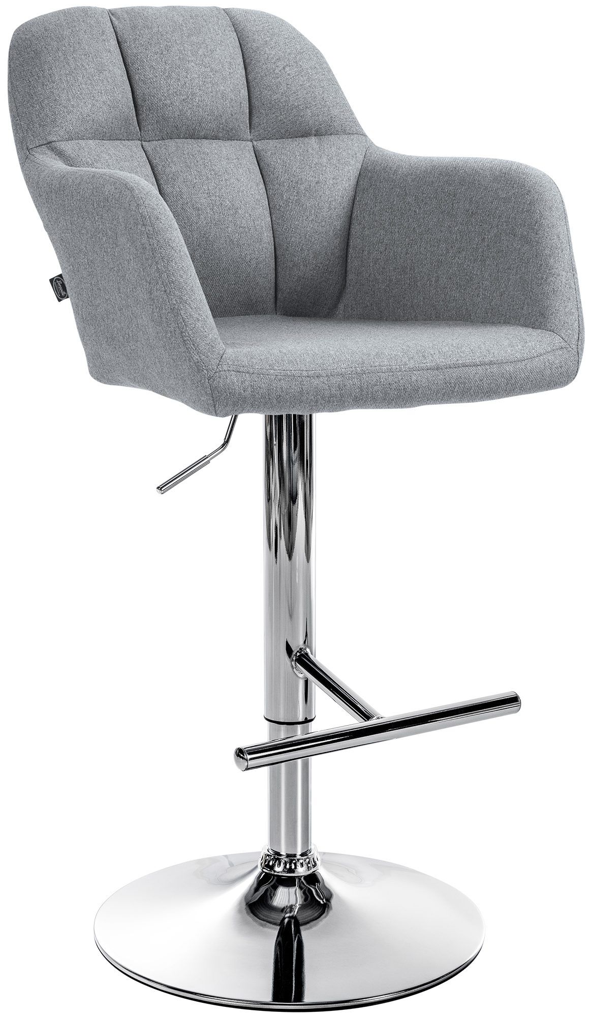 Barhocker Natoma Stoff chrom, grau