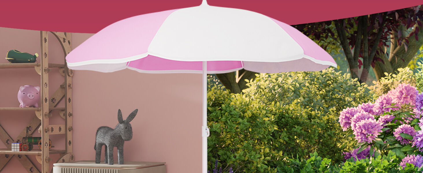 Kindersitzgruppe Pink mit Sonnenschirm