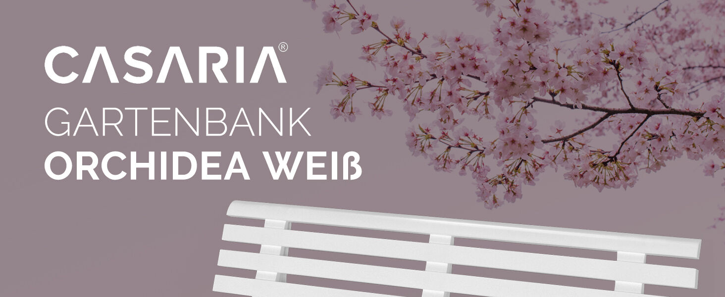 Gartenbank Orchidea Weiß 145x49x74cm