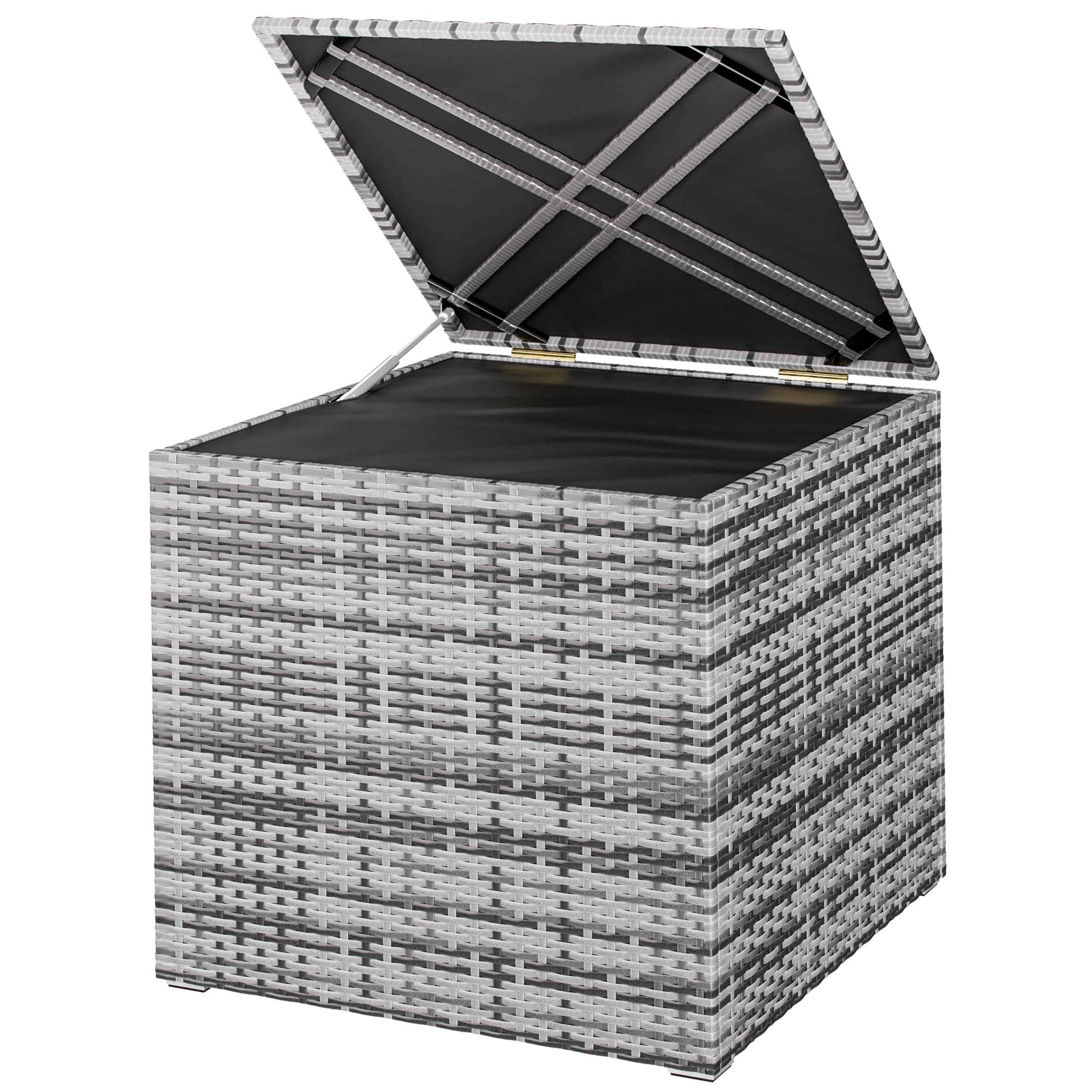 Gartenbox Polyrattan 318L Grau mit Innenverkleidung wetterfest