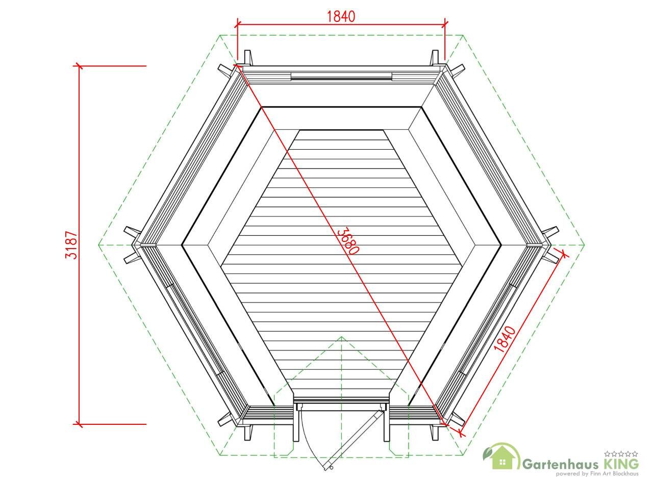 Grundriss Grillkota Exklusiv 7 m²