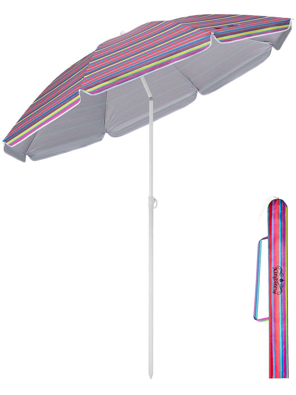 Sonnenschirm Cyprus Bunt 180cm UV-Schutz 50+ Neigefunktion