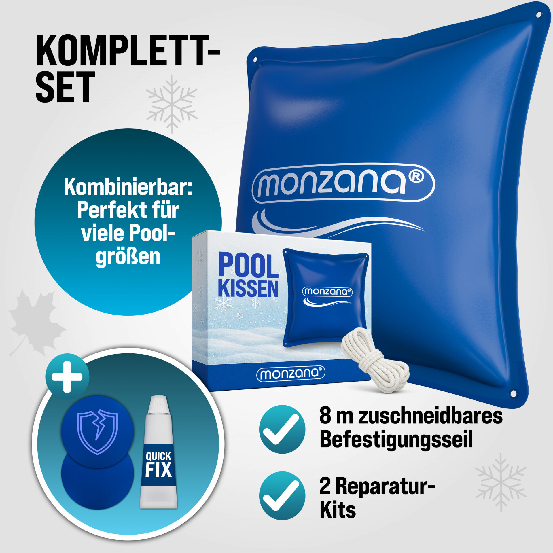 Poolkissen XL Blau 240x200cm -20°C