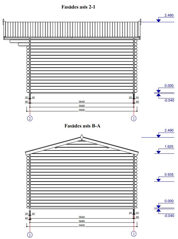 Zeichnung 2 Fassade Gartenhaus Norwegen 16