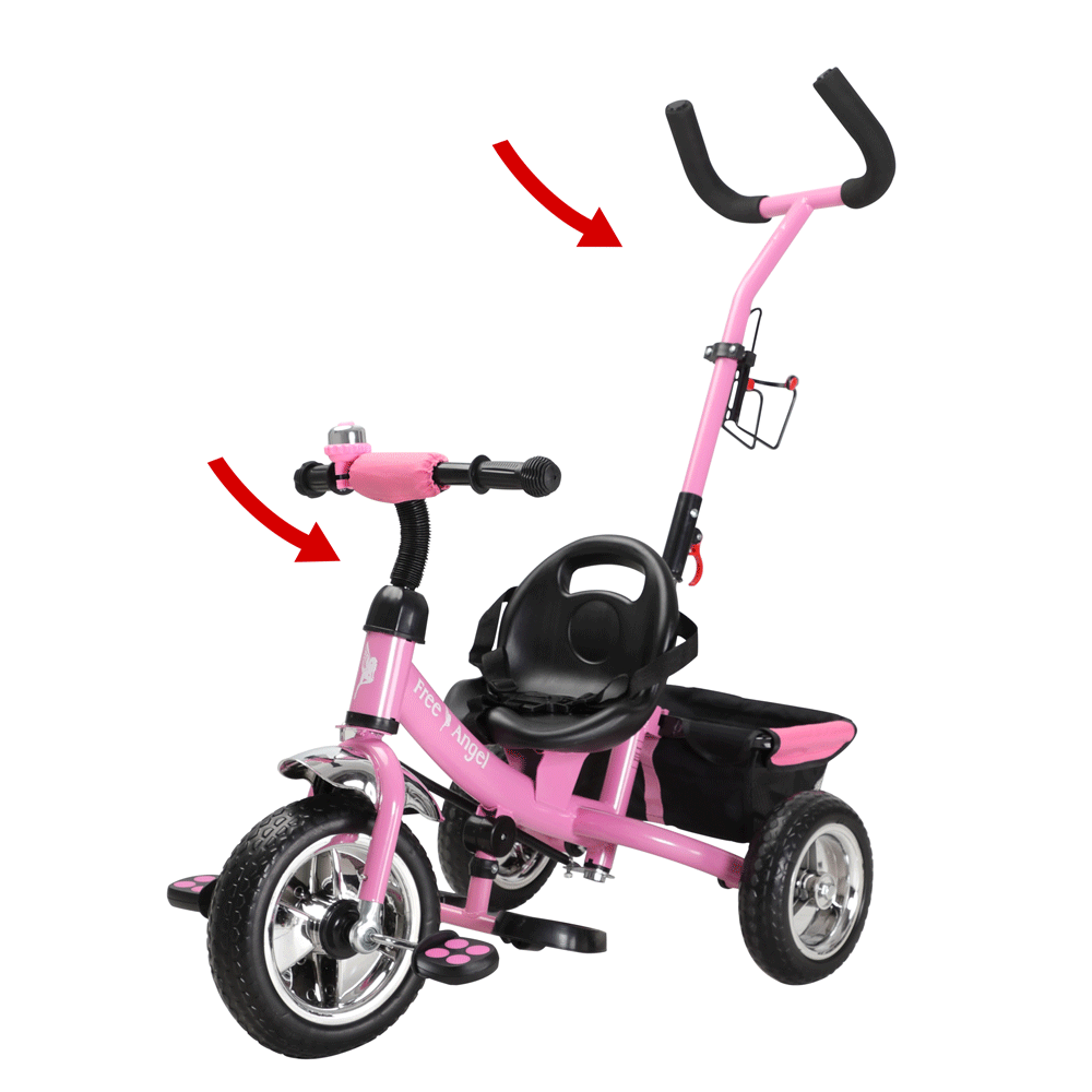 Kinderdreirad Free Angel Pink Metall Schiebestange