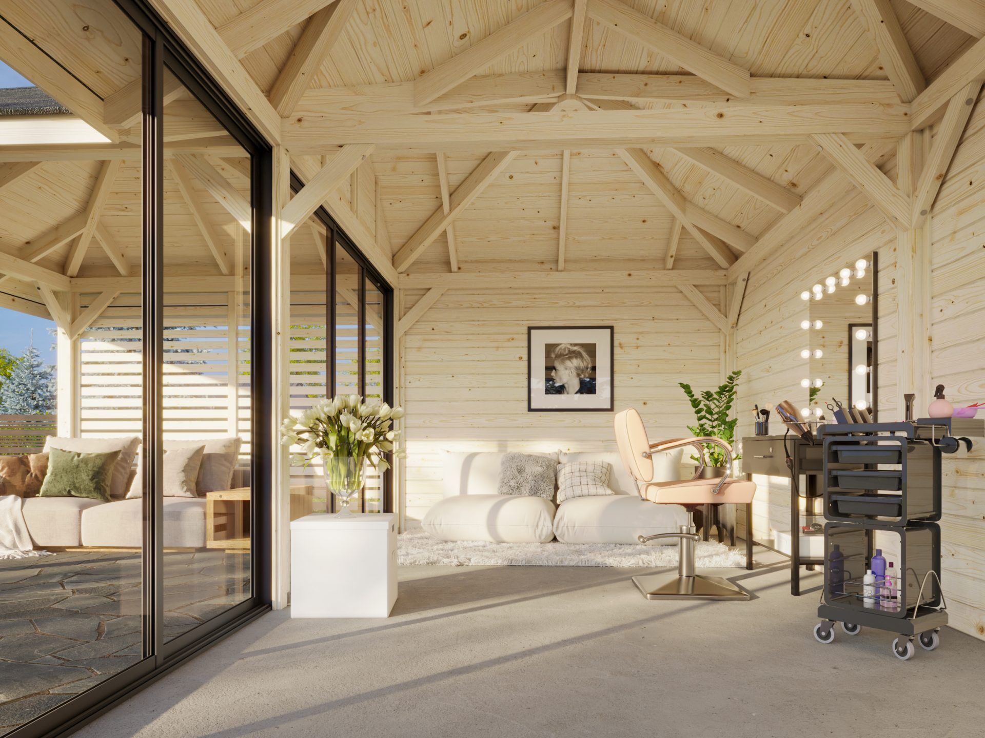 Palmako Pavillon Bianca 24,9 m² Set 514 Slide Plus