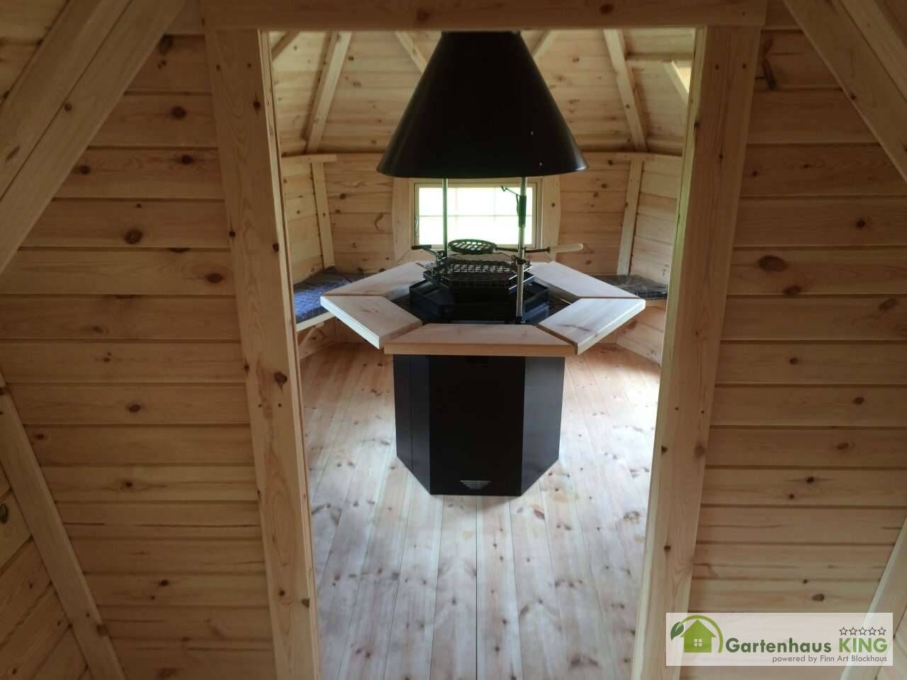 Finn Art Grillkota Exklusiv 9,2 m² mit Anbau Innenansicht