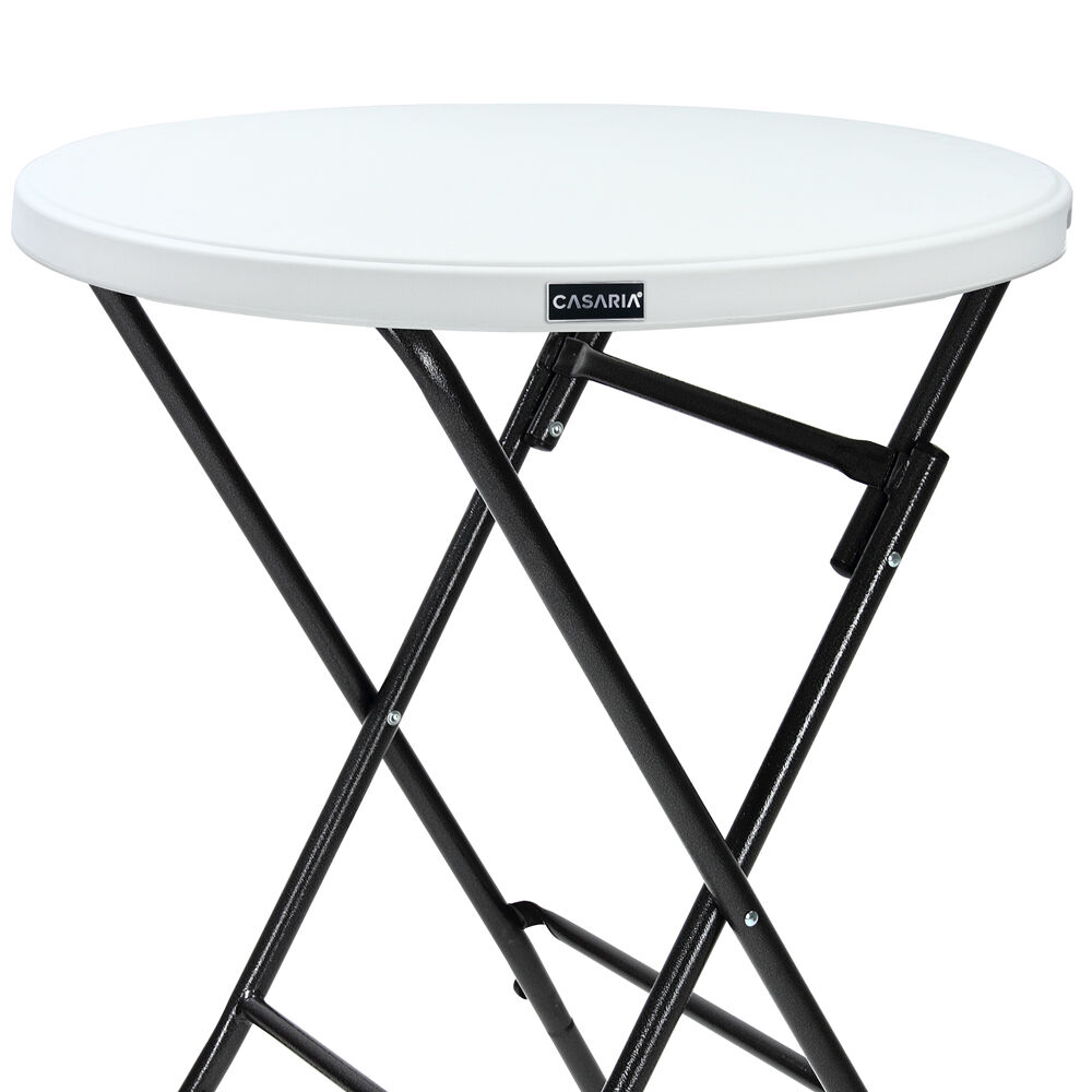 Stehtisch klappbar Kunststoff Ø72cm Weiß