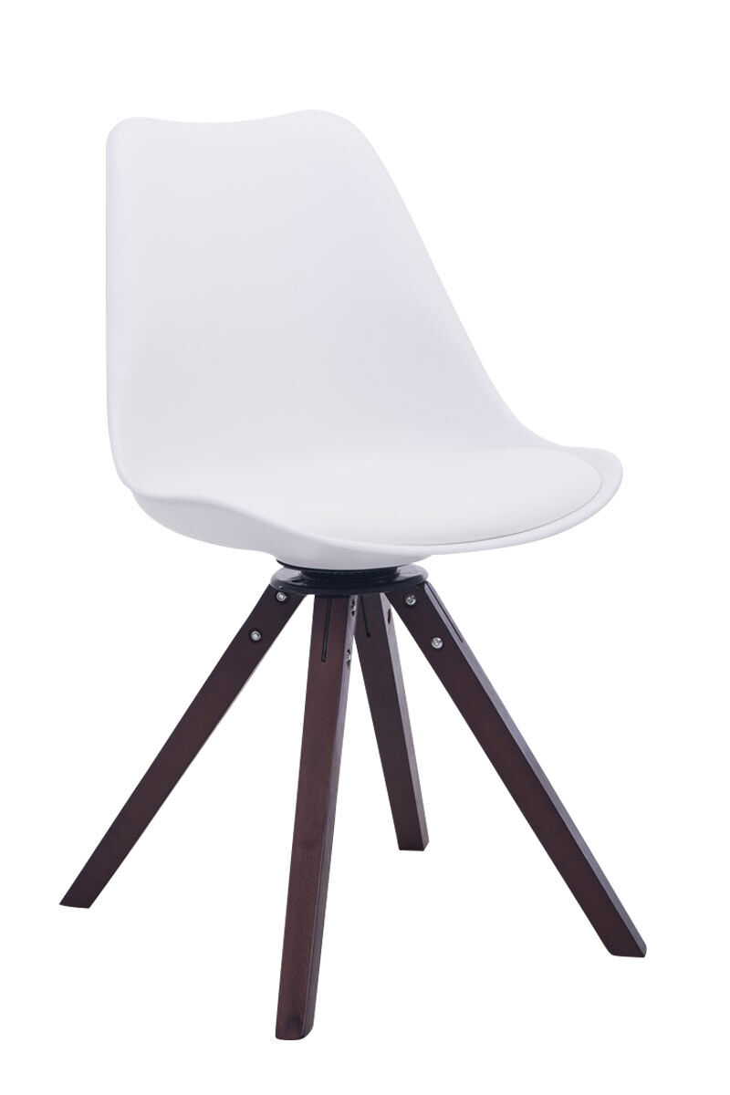 Besucherstuhl Troyes Drehbar Walnuss Square, weiß