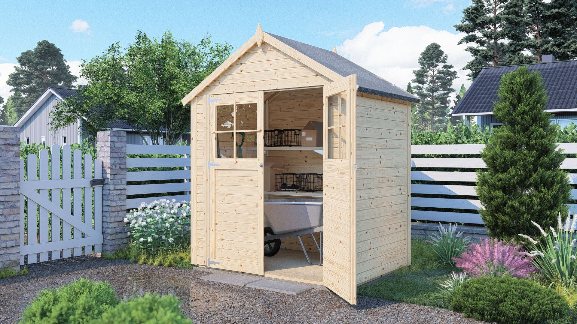 Gartenhaus Gerätehaus Osterbek 1 naturbelassen 181 x 121 cm