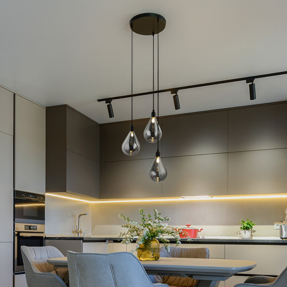 Hängeleuchte aus Glas CELIA Rauchgrau - 3-flammig