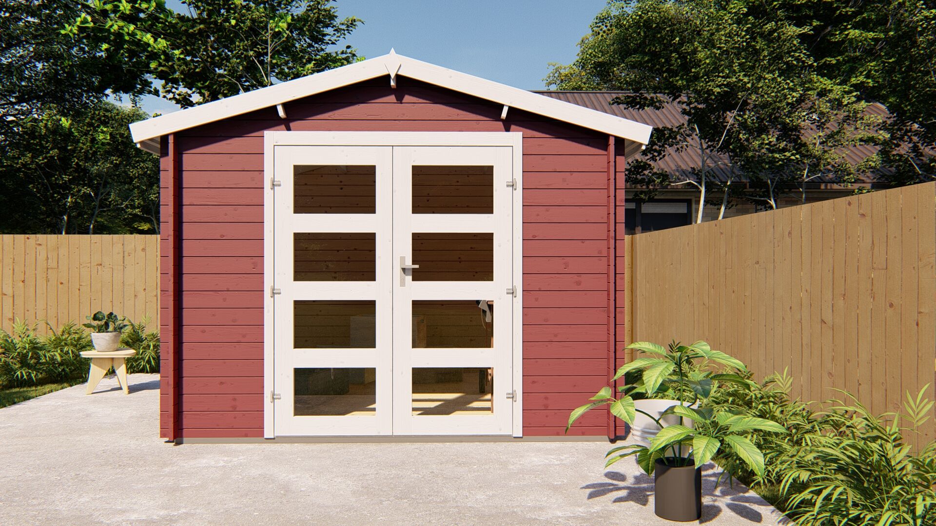 Gartenhaus 3×3 Funny 12 Holz Gartenhaus mit Doppeltür und Satteldach