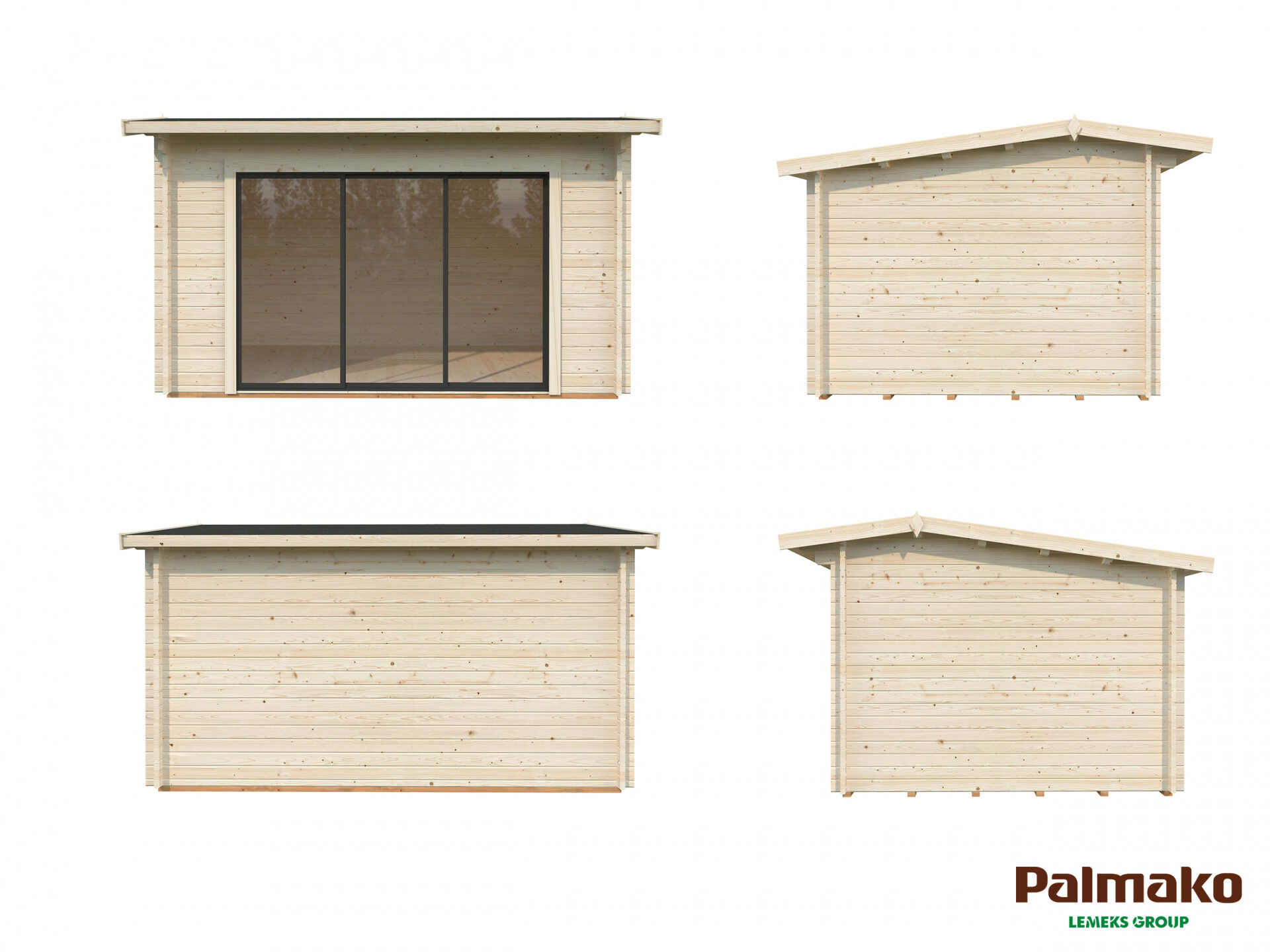 Palmako Gartenhaus Ines 11,1 m² mit Schiebetür Plus