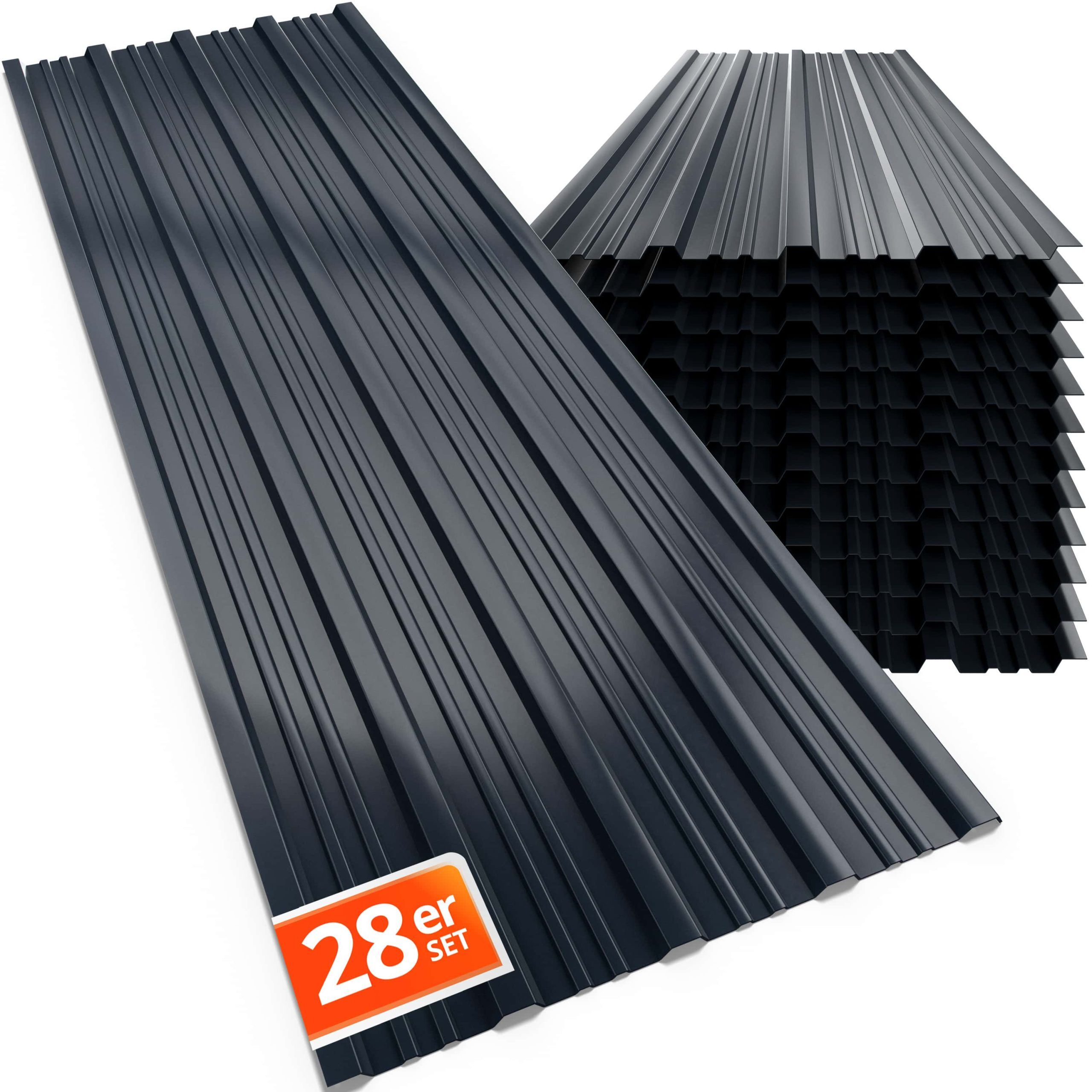 Trapezblech 28er-Set Anthrazit 110x46cm