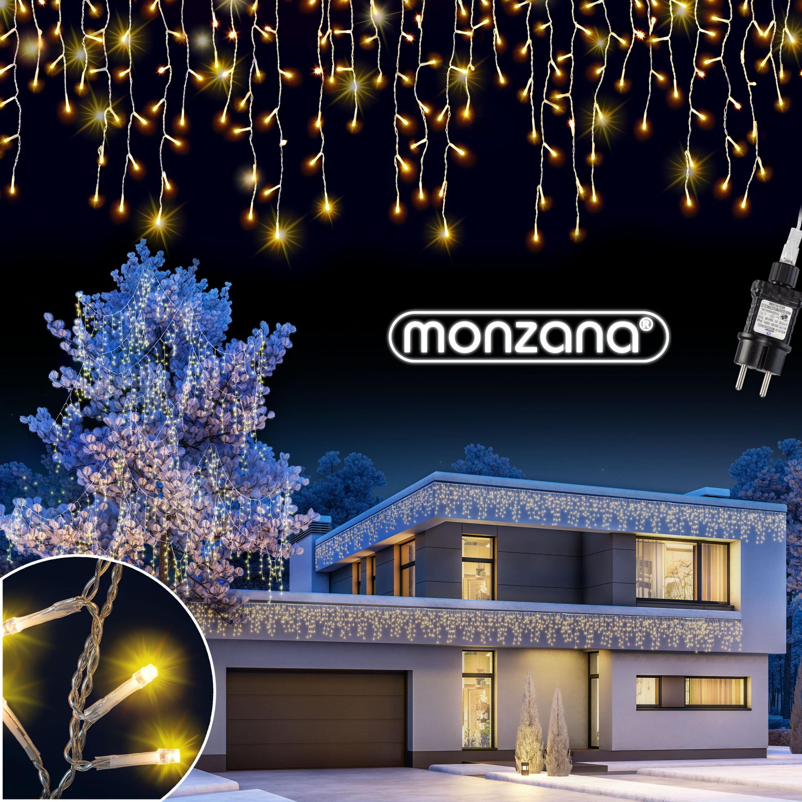 Regenlichterkette LED Warmweiß 20m