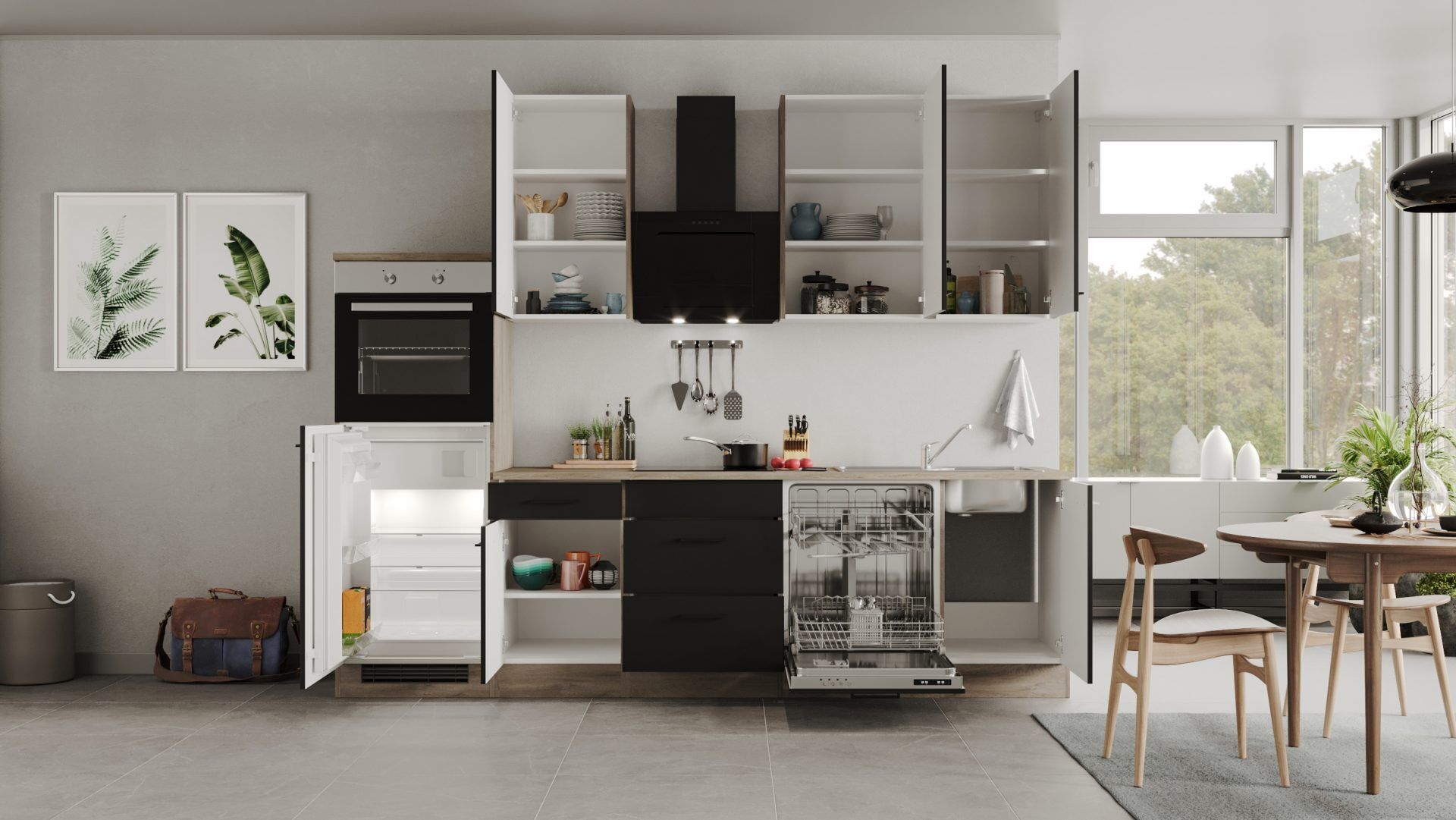 Küchenzeile Capri 280 cm mit E-Geräten