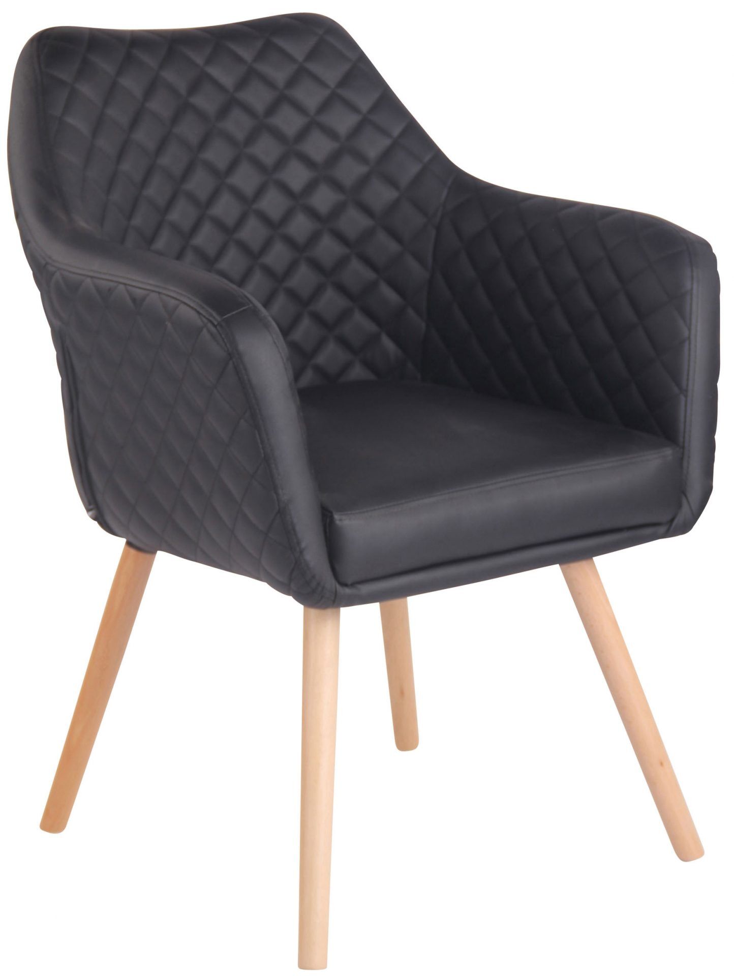 Esszimmerstuhl Gent Kunstleder natura, schwarz