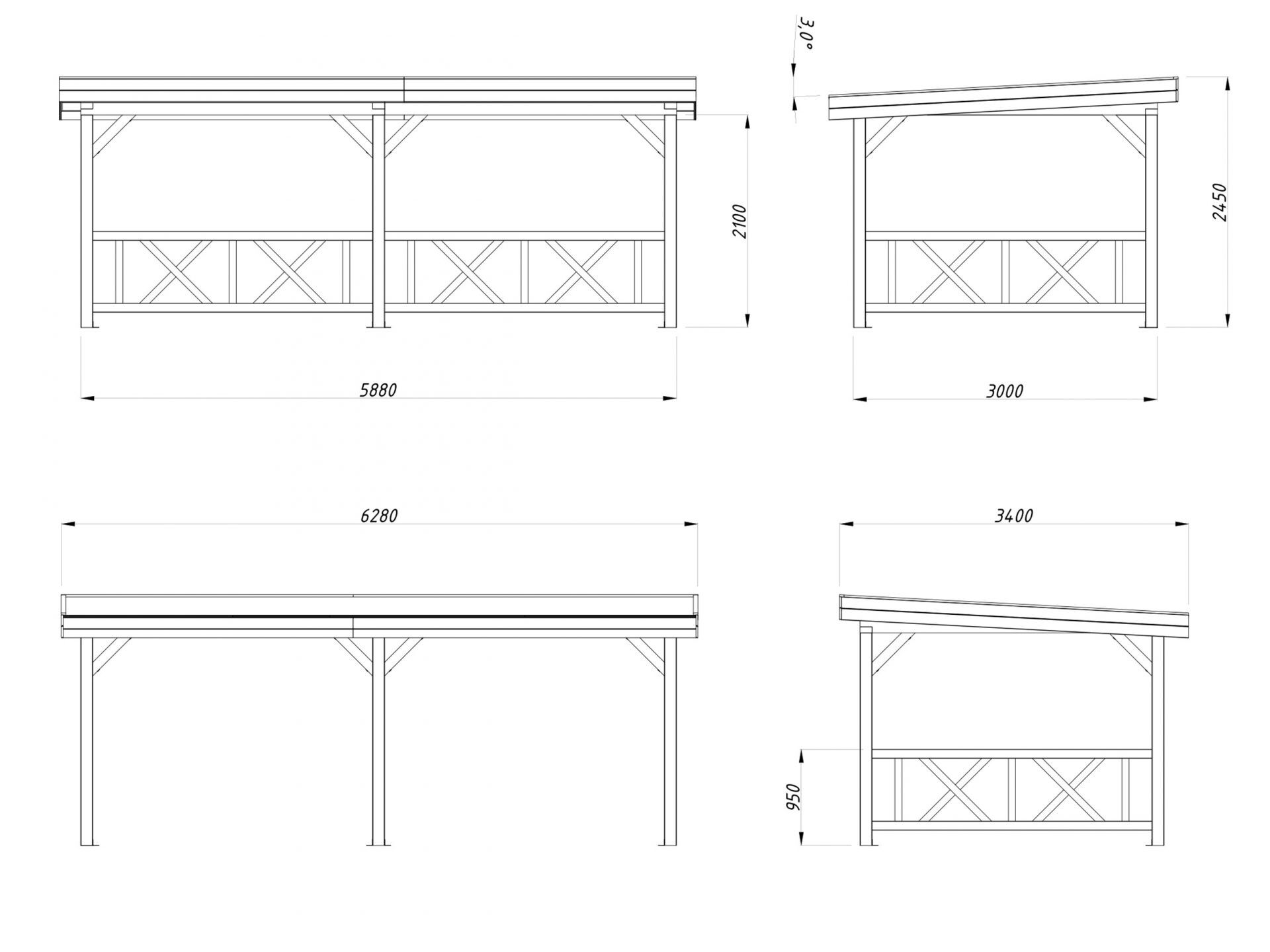 Palmako Pavillon Lenna 16,6 m2 Set 307