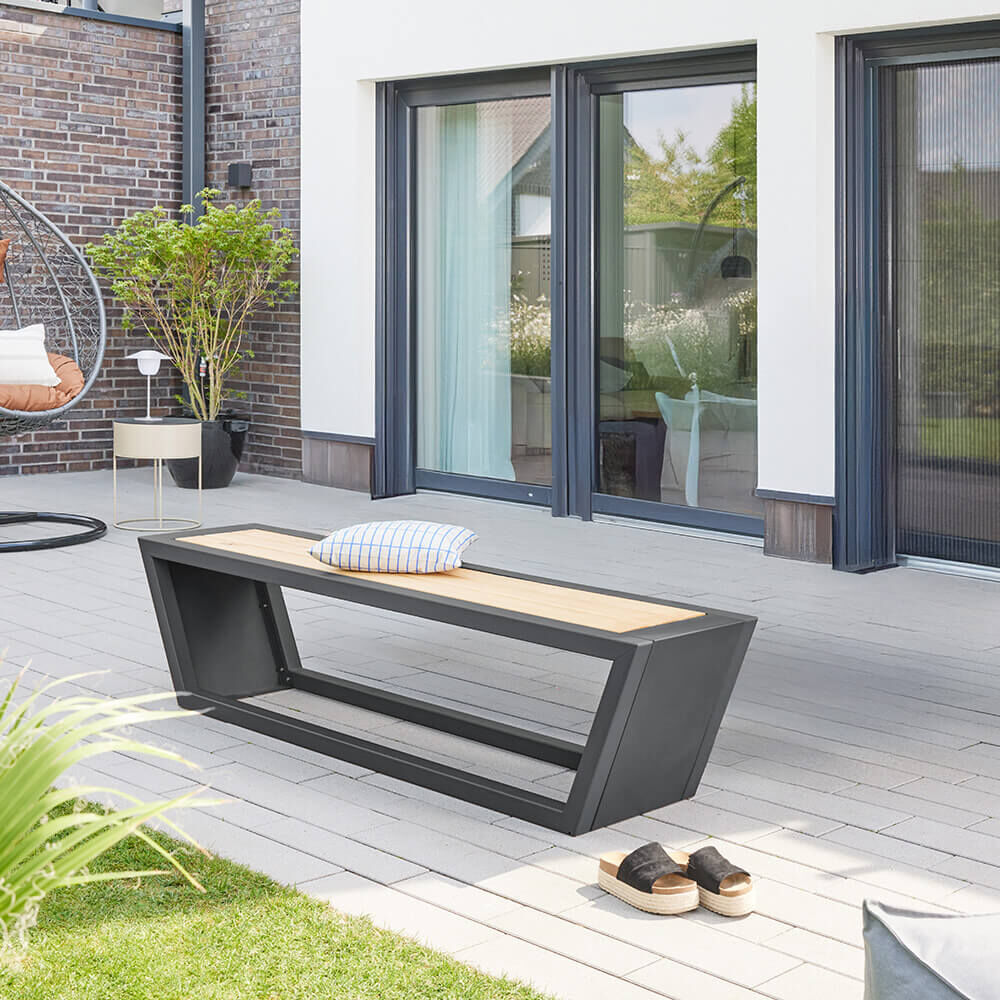 Sitzgarnitur aus Stahl KOBON Anthrazit - Made in Germany - 1 x Bank