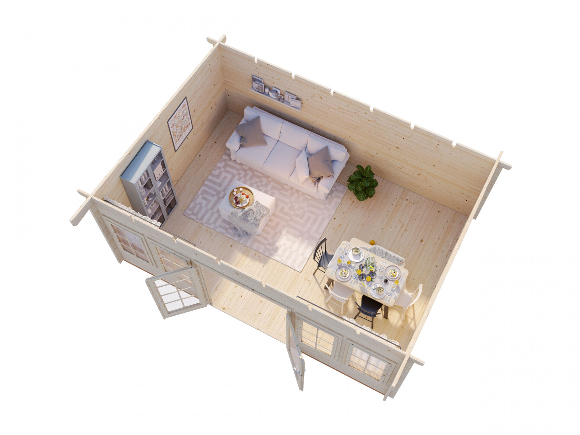 Flachdach Palmako Gartenhaus Lisa 19,4 m²