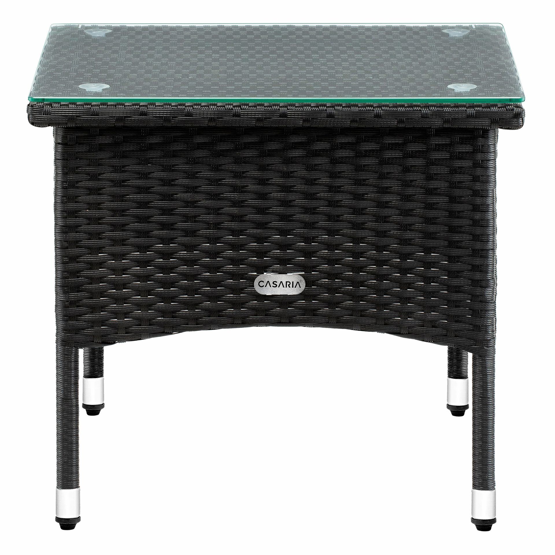 Polyrattan Beistelltisch Schwarz 50x50x45cm