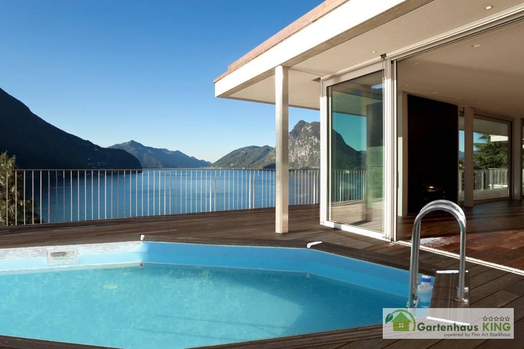 Interline Holzpool Bali Ø 355x116 cm, Basic Set