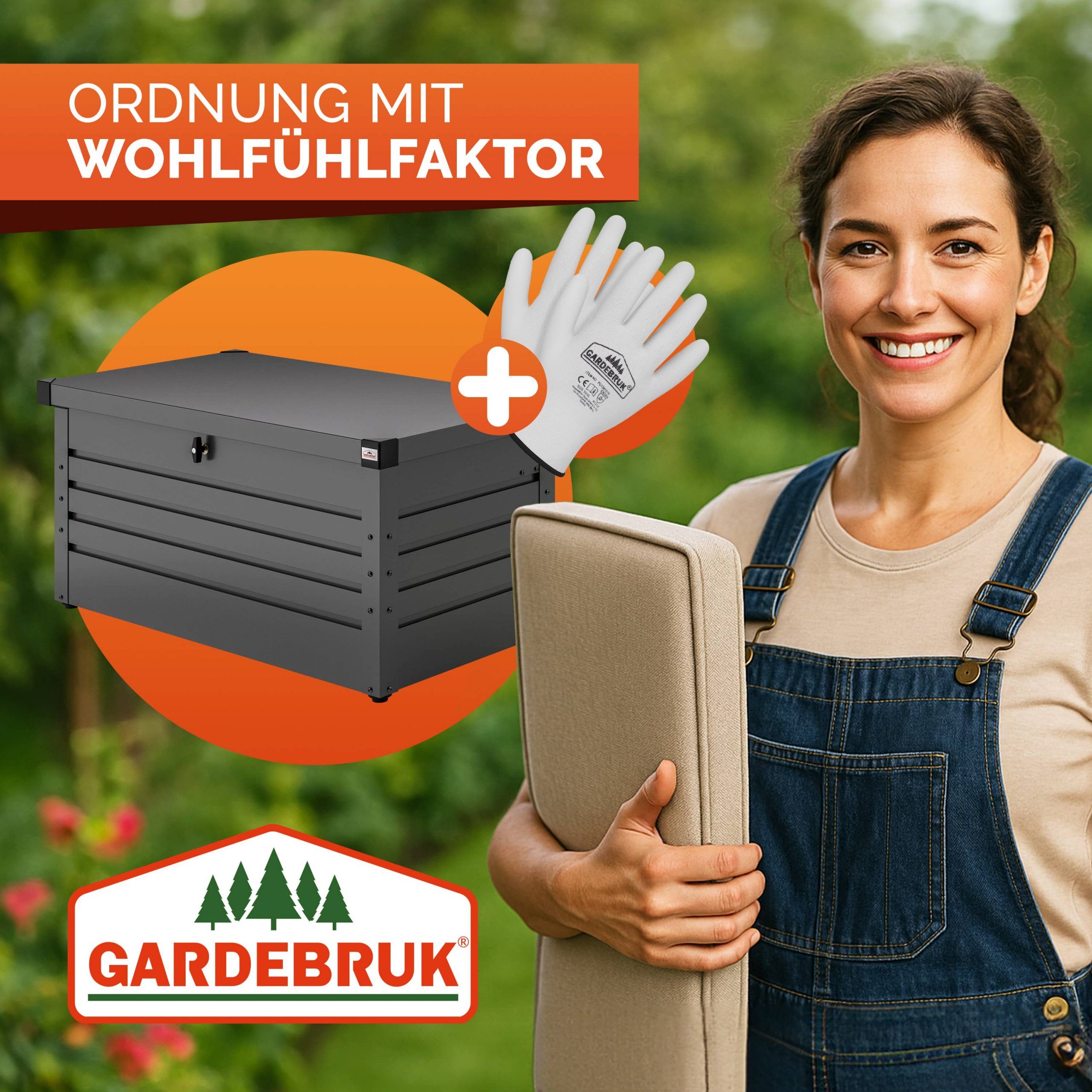 Gartenbox 385L Anthrazit wasserdicht abschließbar bis 100kg verzinkt