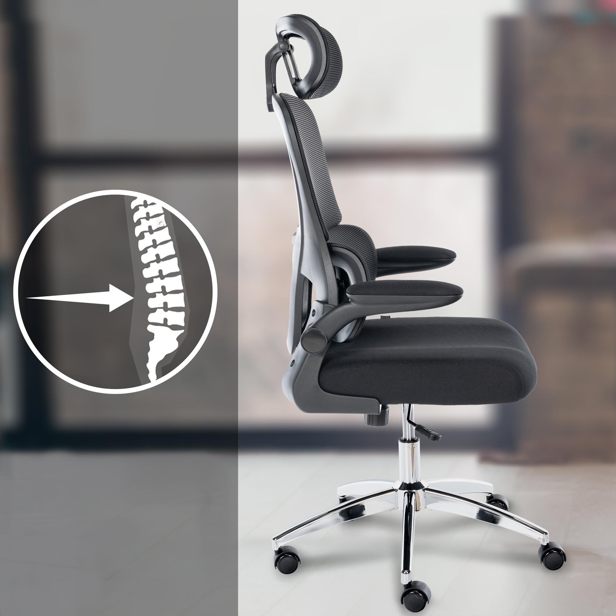 Bürostuhl Overton, schwarz