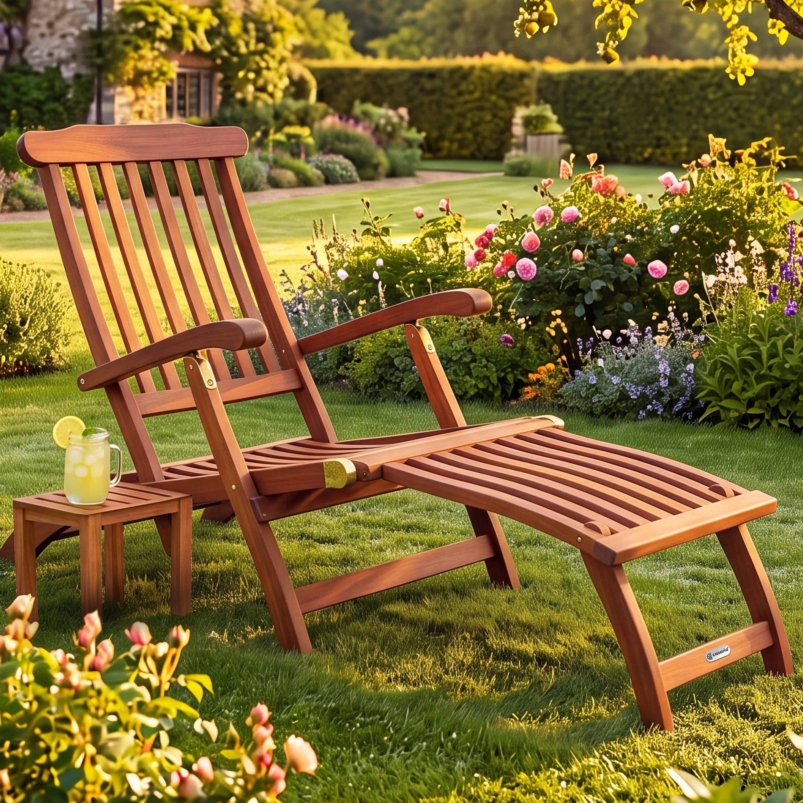 Gartenliege 2er-Set FSC®-zertifiziert Akazie klappbar 160kg belastbar