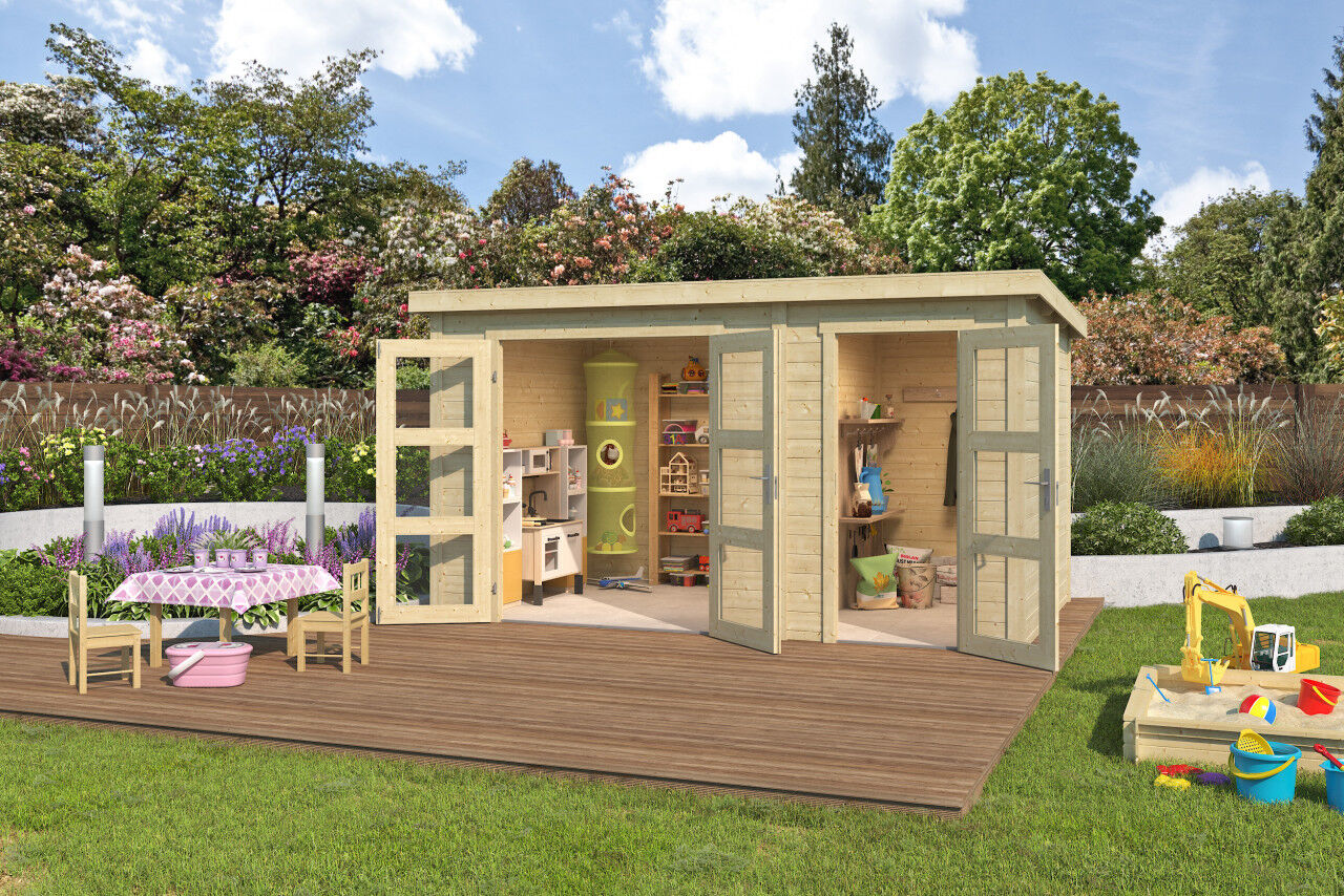 Lasita Maja Flachdach Gartenhaus Zambezi XL
