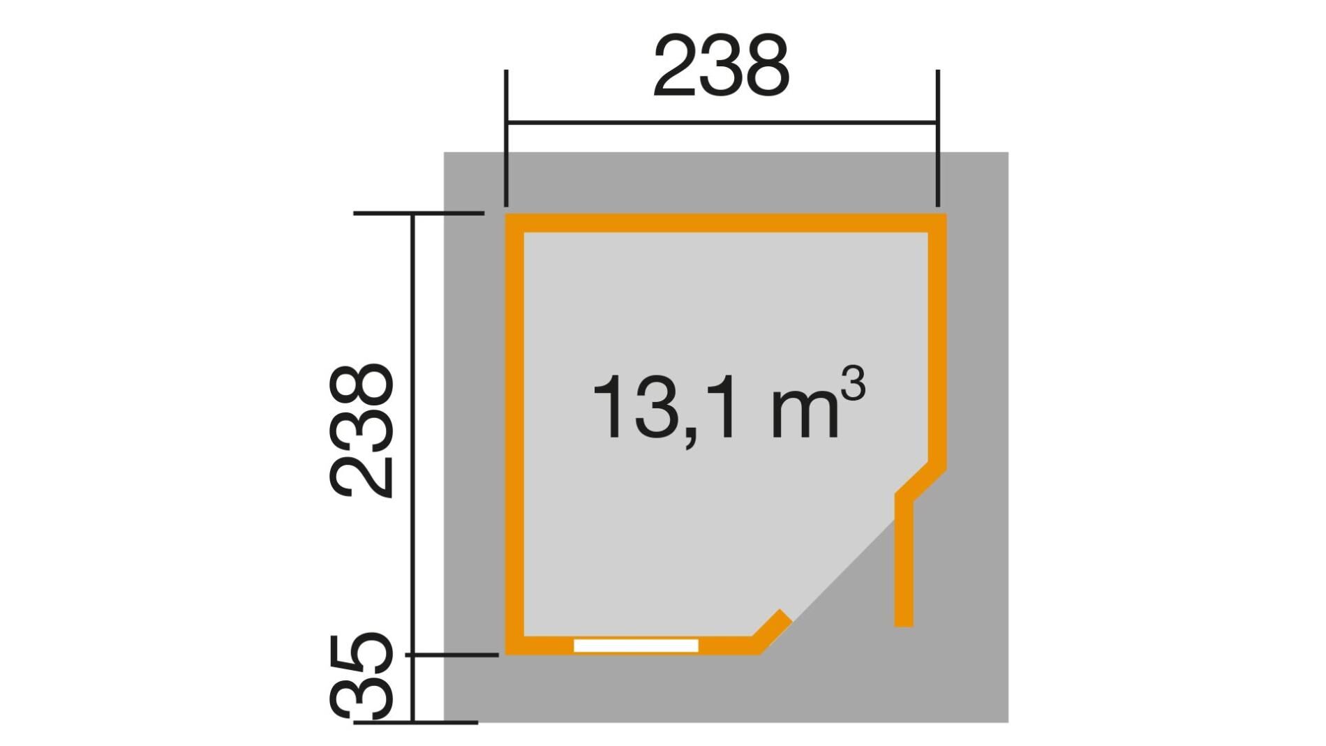 weka Design-Gartenhaus 213 2,8x2,8m, Naturbelassen