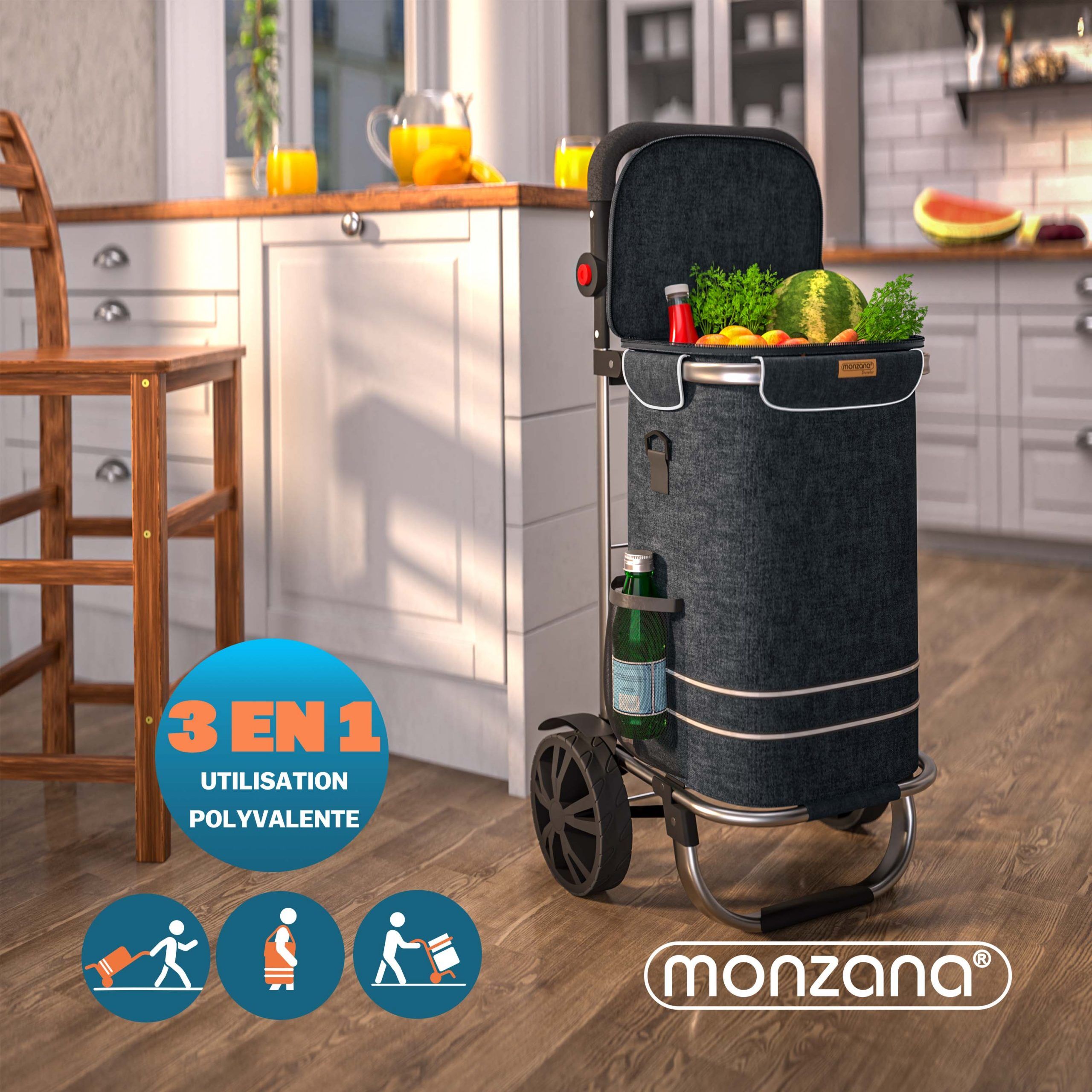 Einkaufstrolley Schwarz Alu 56L 31x24x54cm