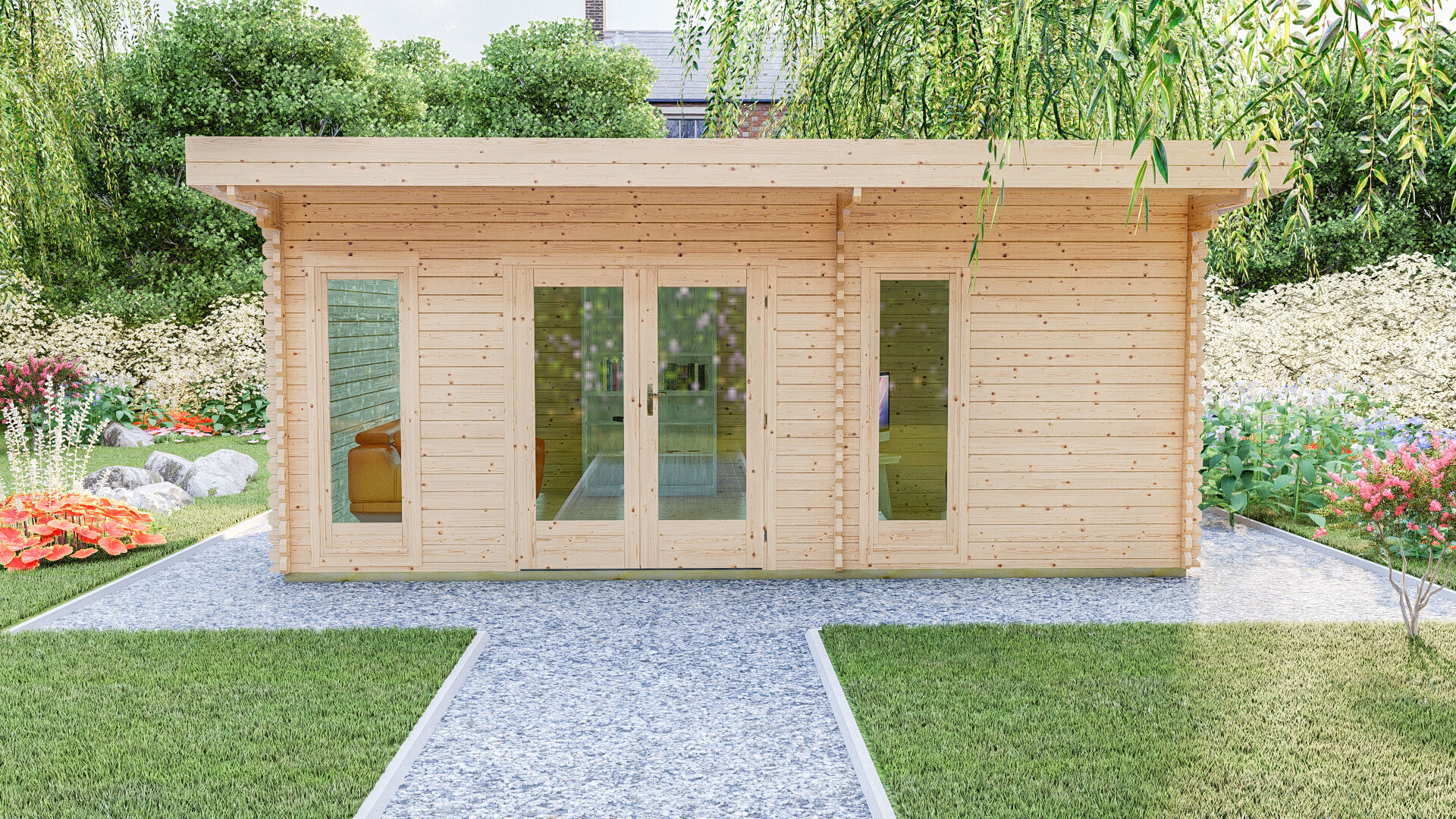 Gartenhaus York 24 Frontansicht