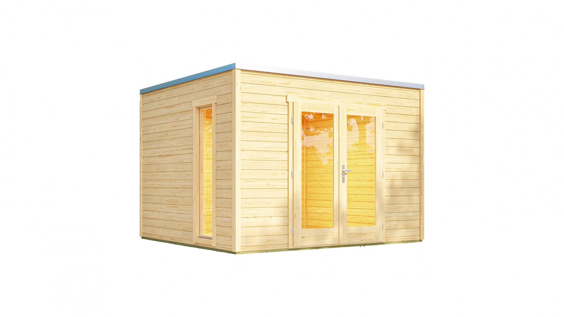 weka Gartenhaus P 285 3,0x3,0m, natur, Premium Dachbahn selbstklebend