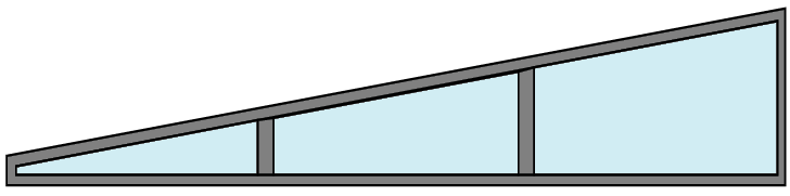 Keilfenster mit Sicherheitsglas rechts anthrazit 3 m