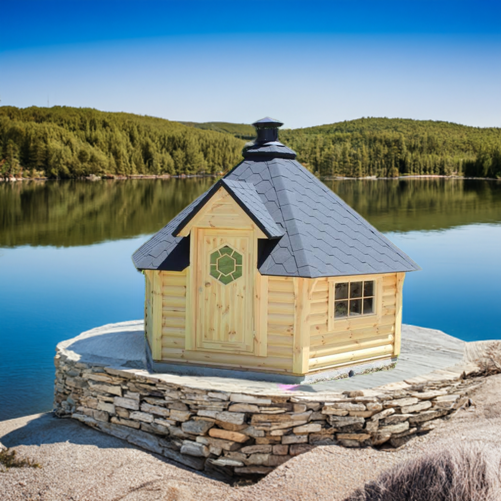 Finn Art Grillhaus Grillkota Elegance 9,2 m² Dacheindeckung in schwarz, 18 mm, 1 von 3 zum öffnen