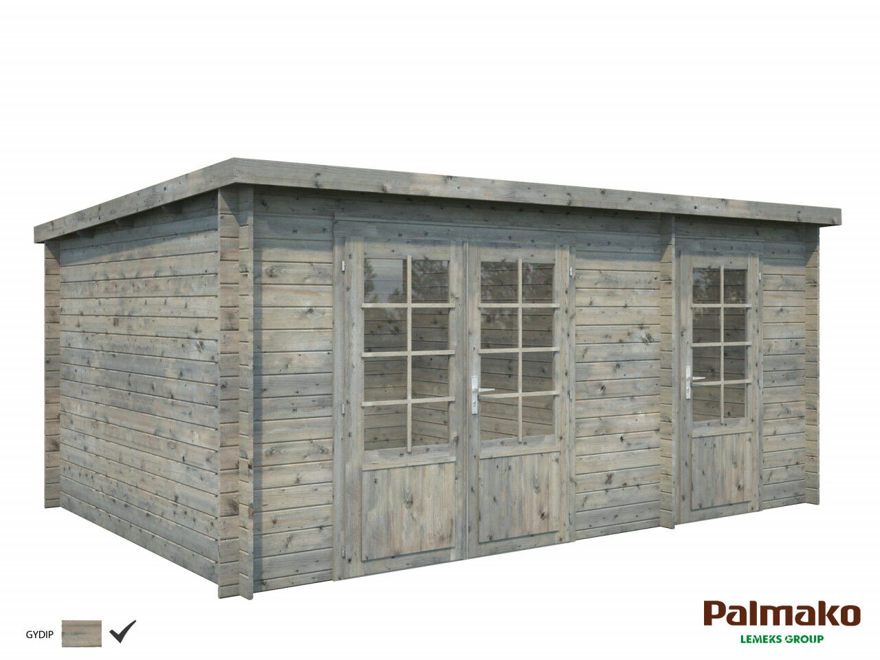 Flachdach Palmako Gartenhaus Ella 13,1 m²